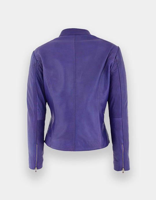 Women's Leather Jacket - Genuine Lambskin Leather Jacket -Biker Jacket - Motorcycle Jacket - Handmade Fit Jacket-